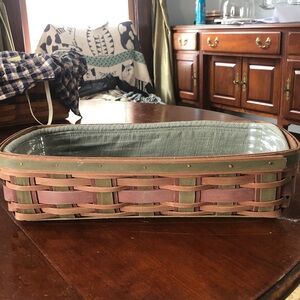 Longaberger Harvest Weave Bread Basket/ liner/plastic protector